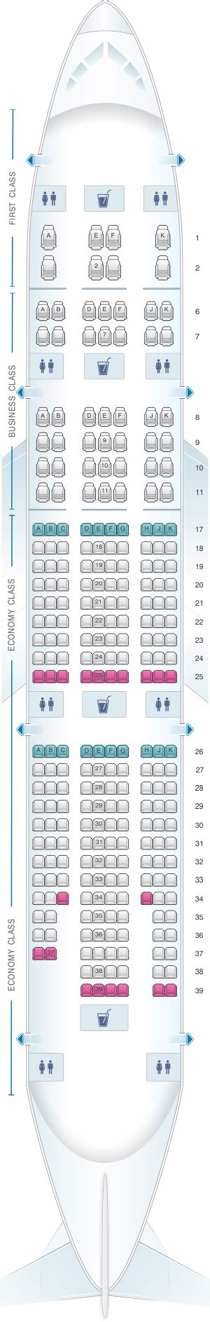 Seat Map Emirates Boeing B777 200LR .